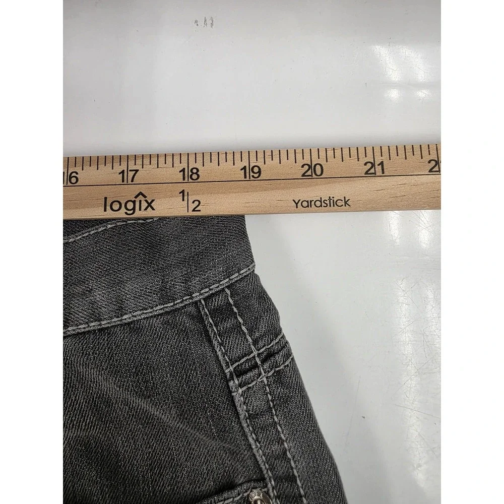 Avirex Shorts Mens 38 Gray Denim Jean Cuffed Stitch Pocket Casual Walking